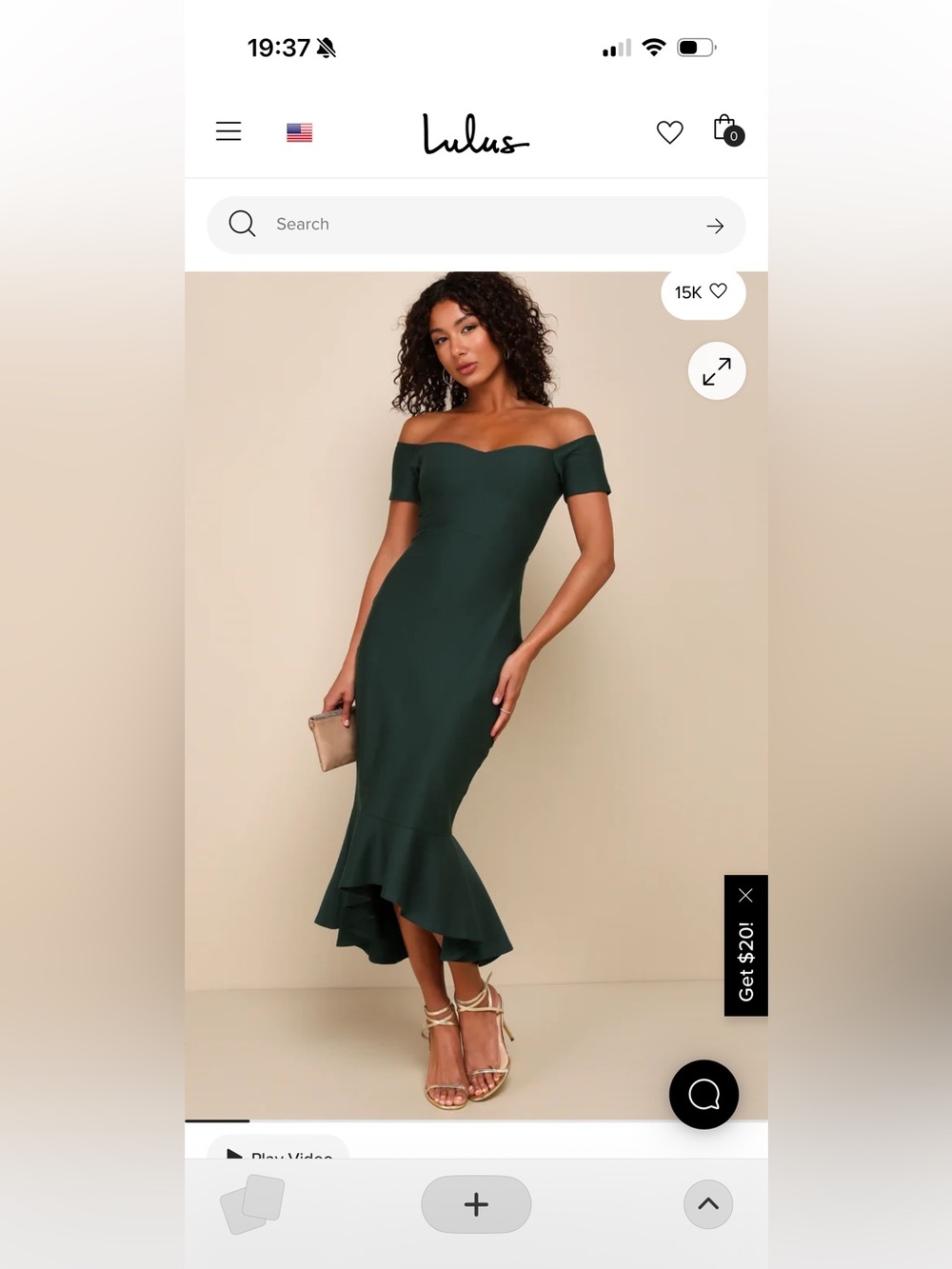 Lulus How Much I Care Dark Green Off-the-Shoulder Midi Dress